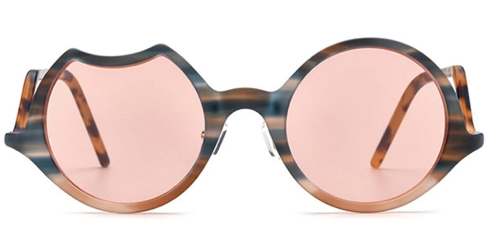 Lunettes de soleil Rondes Géométriques en Acétate – LS-1281